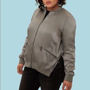 Universal Standard Satin Bomber Jacket